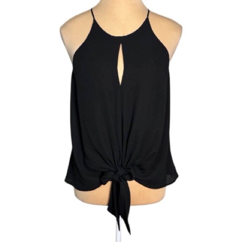 Express Elegant Black Tie-Front, Key Hole, Lined Camisole Size Small Petite
